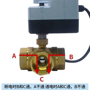 Vanne d'eau électrique HVAC 15 Nm à passage total, type L, trois fils, double commande, manuelle/automatique, filetage interne en T pour gaz OEM - Product Image 2