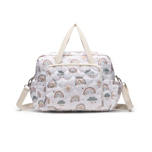 Organizador de Pañales de Tela de Algodón Acolchado con Bonito Estampado de Oso de Dibujos Animados, Bolsa de Pañales para Bebé y Mamá - Product Image 4