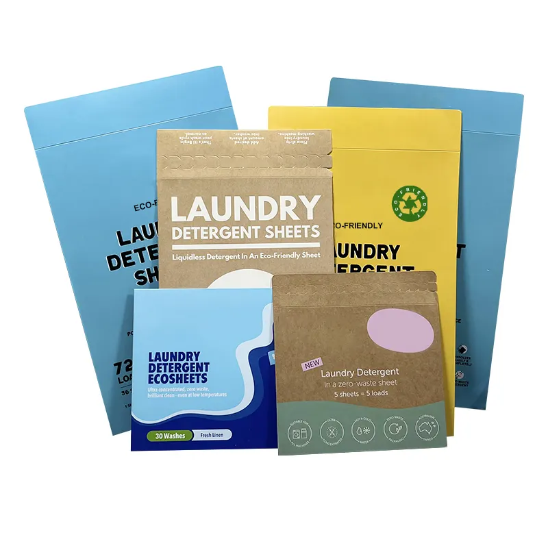 High cleaning power pollution-free laundry strips eco-friendly easy rinse laundry detergent sheets