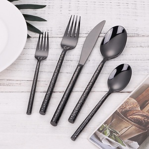 Nặng hình trụ xử lý Bạc cưới thép không gỉ 18/10 rèn vàng thiết lập dao kéo với dao và nĩa - Product Image 4