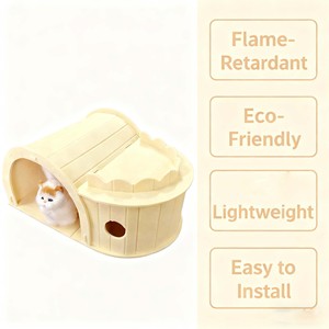 Lit pour chat en feutre amovible, imperméable, résistant aux griffures, grotte pour animaux de compagnie fermée pour toutes les saisons, pour chats et chiens - Product Image 2