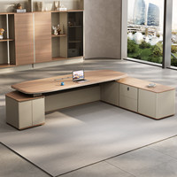 Bureau de direction modulaire contemporain en forme de L avec gestion des câbles, hub d'alimentation et design écologique