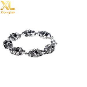 Pulsera de Eslabones de Acero Inoxidable 316L Vintage de la Mejor Calidad, 20-22mm de Longitud, con Tallado de Calavera, Regalo para Hombres - Product Image 4
