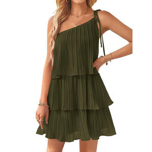 Nuovo Abito Corto Stile Spiaggia Hawaii 2025 Monospalla a <span class=keywords><strong>Tre</strong></span> Strati con Stampa Personalizzata - Product Image 5