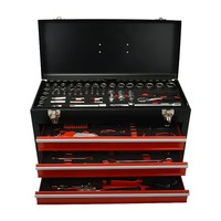 Coffret à outils métallique à 3 tiroirs de 108 pièces, ensemble complet de clés à douille Cr-V, pinces, tournevis, boîte à outils pour réparation automobile et garage
