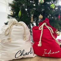 Sacs de Noël personnalisés Sacs de Noël en toile réutilisables avec cordon de serrage Sacs de Noël Sac de Père Noël