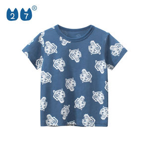 Camisetas de manga corta para niños, ropa de <span class=keywords><strong>marca</strong></span> con gráfico de tigre de algodón de bambú 2022 - Product Image 1