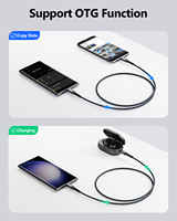 Câble USB C tressé SUNGUY 18W 1M, câble de charge rapide, type C vers Micro-B, câble de données, chargeur de téléphone
