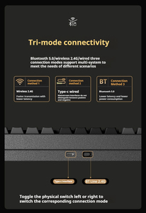Eweadn K75 Tri-Chế Độ 75% Có Thể Sạc Lại RGB Cơ Khí Bàn Phím Không Dây Di Động USB Chiếu Tốt Nhất Bán Xách Tay RGB Bàn Phím - Product Image 5