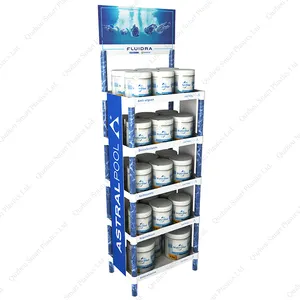 Farb flasche Vertikales Display Regal Kunststoff-Display-Einheit Benutzer definierte Werbung Freistehende Spray dose Retail Display Stand