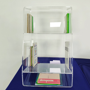 Treo Tường 5 khoang rõ ràng <span class=keywords><strong>Acrylic</strong></span> cuốn sách hiển thị Kệ <span class=keywords><strong>Acrylic</strong></span> cuốn sách hiển thị đứng perspex người giữ cuốn sách - Product Image 3