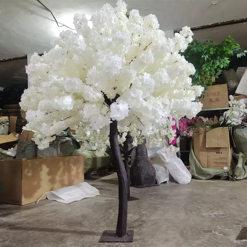 شجرة زهرة الكرز الاصطناعية بطول 5 أقدام و6 أقدام شجرة زهرة الكرز البيضاء لتزيين حفلات الزفاف