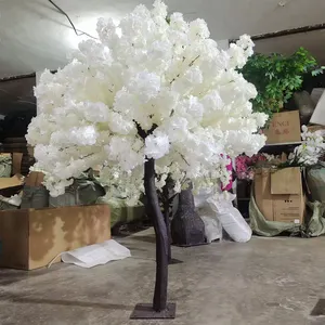 Árbol de flor de cerezo artificial de 5 pies y 6 pies, árboles alegres blancos, árbol de flor de cerezo, decoración de boda