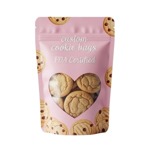 Custom Cookie <b>Bags</b> Stand Up Pouch Zipper Top View Window Food Grade BOPP Laminated Digital Printing FDA Certified - Product Image 1