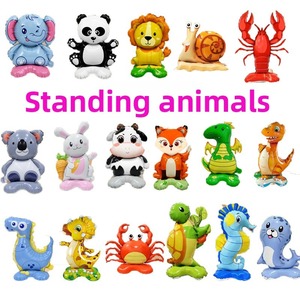 Globos de papel de aluminio con temática de <span class=keywords><strong>bosque</strong></span>, fiestas, zorro, elefante, León, dinosaurio, Koala, soporte para caminar, globo de helio, decoración de cumpleaños - Product Image 6