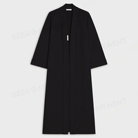 Abaya longue noire sur mesure pour femmes, robe musulmane modeste avec manches larges, vêtements islamiques élégants pour tous les jours et occasions formelles