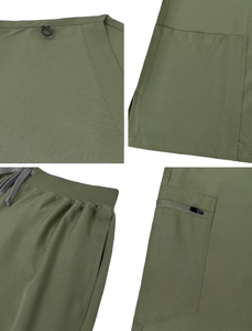 OEM setelan Scrub elastis biru merah muda ungu kustom lembut nyaman seragam rumah sakit perawat Scrub Suit - Product Image 4