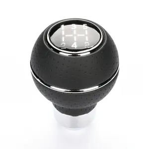 5 Speed Leather Manual Car Gear Shift Knob Shifter Handle Lever Black  Universal