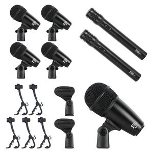 Kit de microphones de batterie XTUGA MI7 <span class=keywords><strong>Tuga</strong></span>, 7 pièces, instruments de musique avec microphones dynamiques et à condensateur filaires, étui en aluminium, métal - Product Image 6