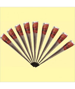 Cherry Jumbo Gold Henna Cone Ready to Use Smooth Mehandi Paste for <b>Bridal</b> Wedding Festival Design Use - Product Image 3