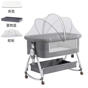 Berceau de chevet <span class=keywords><strong>pour</strong></span> bébé, lit pliant portable <span class=keywords><strong>pour</strong></span> nouveau-né, lit cododo multifonction à bascule avec roulettes - Product Image 5