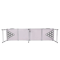 Table de beer pong portable et pliable de 8 pieds, personnalisable, en métal, avec trous, mobilier d'extérieur pour usage hôtelier