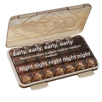 Boîte de rangement portable pour personnes âgées, organiseur médical, boîte à médicaments rectangulaire en plastique, boîte de rangement pour médicaments d'une semaine