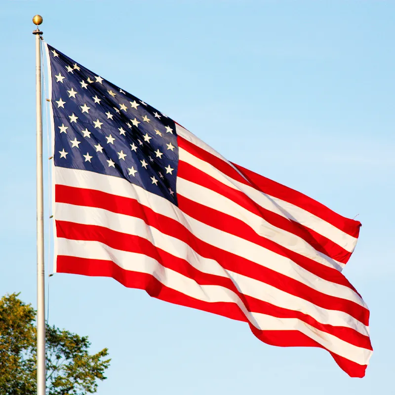 Nouveau personnaliser 3x5ft tissu Uv protégé drapeau brodé Usa drapeau agitant à la main