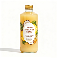 Haoxuan Fabrikası Hindistan Cevizi Ananas İçeceği Şişe Etiketleri Su Geçirmez Kendinden Yapışkanlı İçecek Etiketleri Özel Yapım
