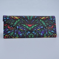 Étui à lunettes rigide rectangulaire pliable [Lot de deux] en cuir PU bleu avec fermeture magnétique léger unisexe pour lunettes de soleil