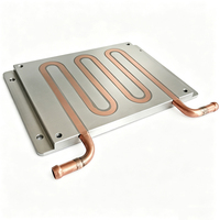 Plaque de refroidissement liquide en aluminium sur mesure 210*142*12mm avec 6 tubes en cuivre pour dissipateur thermique à eau