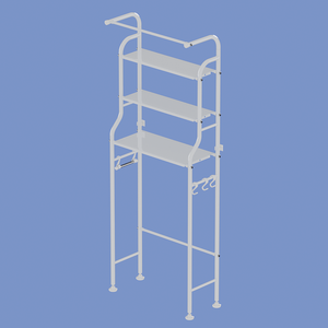 Scaffale a 3 Ripiani Sopra il WC in Metallo, Organizzatore per Accessori da <span class=keywords><strong>Bagno</strong></span> <span class=keywords><strong>con</strong></span> Barra Appendiabiti - Product Image 2