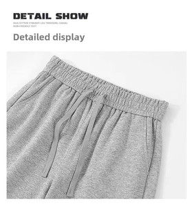 Wholesale Casual Sweatpants Wide Leg <b>Stack</b> Polyester Elastic Heavyweight Mid Waist <b>Jogger</b> Straight Leg Trousers Men - Product Image 6