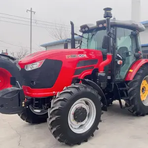 Tractor de tracción en 4 ruedas de 120HP de gran potencia, caja de cambios de 16 + 8 cambios, tractor agrícola de 3 puntos para granjero