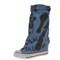 Nouvelles Bottes Montantes en Toile Graffiti pour Filles, Modèle Hiver 2025, Prêtes à l'Expédition, Idéales pour l'École, les Fêtes et le Shopping