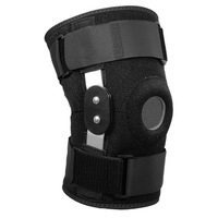 Genouillères de compression sportives noires avec plaque de soutien en aluminium et joint amortisseur en gel de silicone