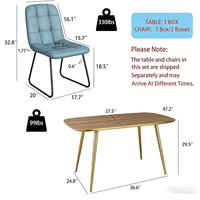 Vente flash : Ensemble de table à manger avec 6 chaises rembourrées en PU et plateau en bois, structure en métal