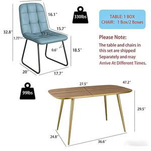 Vente flash : Ensemble <span class=keywords><strong>de</strong></span> table à <span class=keywords><strong>manger</strong></span> avec <span class=keywords><strong>6</strong></span> chaises rembourrées en PU et plateau en bois, structure en métal - Product Image 2