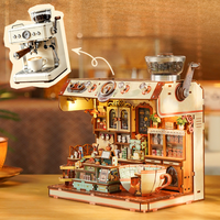 Tonecheer Wholesale NOUVEAU Design 2026 Puzzle 3D en Bois LED Maison de Poupée Café Mocha Kit DIY Maison de Poupée en Bois Modèle Miniature DIY