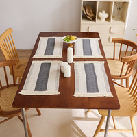 Chemin de table de luxe tissé imprimé motif végétal élégant vintage personnalisable lavable polyester coton pour mariage Noël