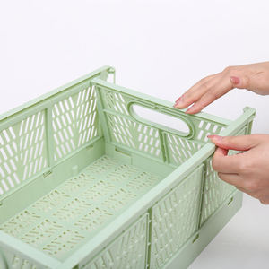 Đa Chức Năng Gấp Đồ Chơi Lưu Trữ Hộp Giỏ Nhà Bếp Thực Phẩm Trái Cây Đóng Mở Crate Có Thể Xếp Chồng Nhựa Biểu Tượng Tùy Chỉnh Hình Chữ Nhật - Product Image 3