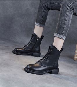 New Flat Strap Women's Boots Casual Fashion Leather Shoes - Product Image 1