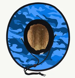 Großhandel Sommer-Lebensräter Strohhut Unterkrempe individueller Druck Amerika Sombrero Strandmütze Surf-Lebensräter Mit Logo Strohhut