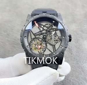 Reloj Royal AOK Skeleton con movimiento mecánico automático, original, en oro rosa, para hombre, de buceo. - Product Image 2