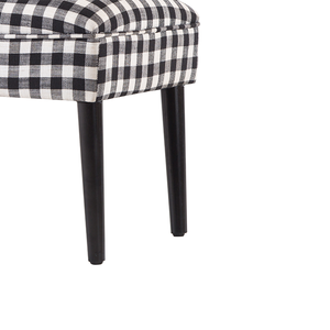 <b>Stool</b> Factory Lightweight Checkered Fabric Footstool Ottoman with Wood Legs for Multi Scene Use - Product Image 3