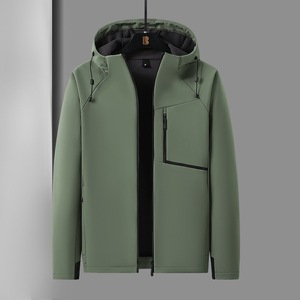 Veste Softshell d'extérieur avec doublure intérieure, coupe-vent d'hiver, vêtements de travail, couleur rouge unie, design contrasté KB1-6002 - Product Image 4