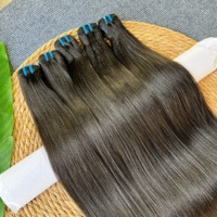 Extensions de Cheveux Naturels Brésiliens 100% Noirs, Lisses Type Yaki, Grade 12A, en Paquets