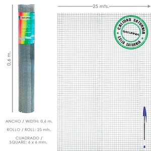 Rete Elettrosaldata Zincata 6x6 / 60 cm. Rotolo da 25 Metri. Per Uso Domestico - Product Image 1