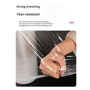 فيلم تغليف شحنات شفاف ذاتي اللصق قوي التمدد من البولي إيثيلين منخفض الكثافة الخطي بعرض 500 مم للاستخدام على المنصات النقالة عبوة 3 كجم - Product Image 2