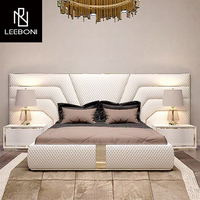 Ensembles lit king size en cuir de luxe à design italien lits rembourrés avec tête de lit